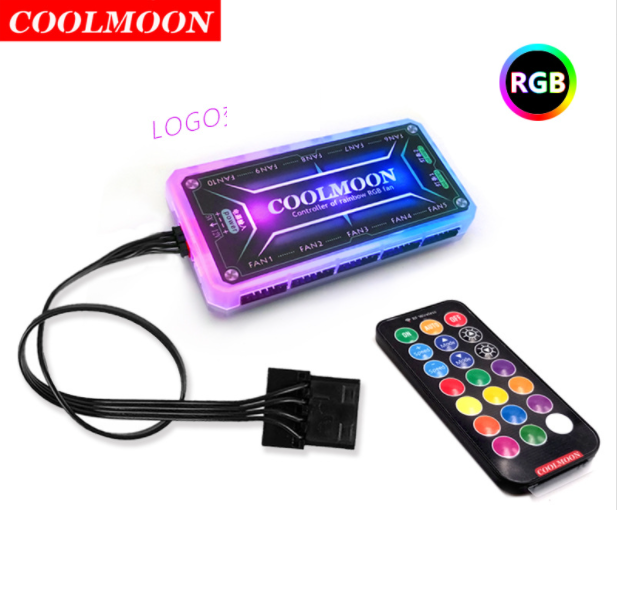 COOLMOON Light X 12cm Fan Multi-layer Luminous Silent Desktop Computer Case Cooling RGB Fan (Standard Controller)