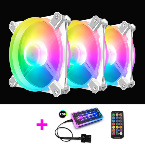 COOLMOON X3 Case Fan 12cm Silent ARGB Desktop Case Cooling Computer Fan (3 Fighters X3 Fan + Standard Controller)