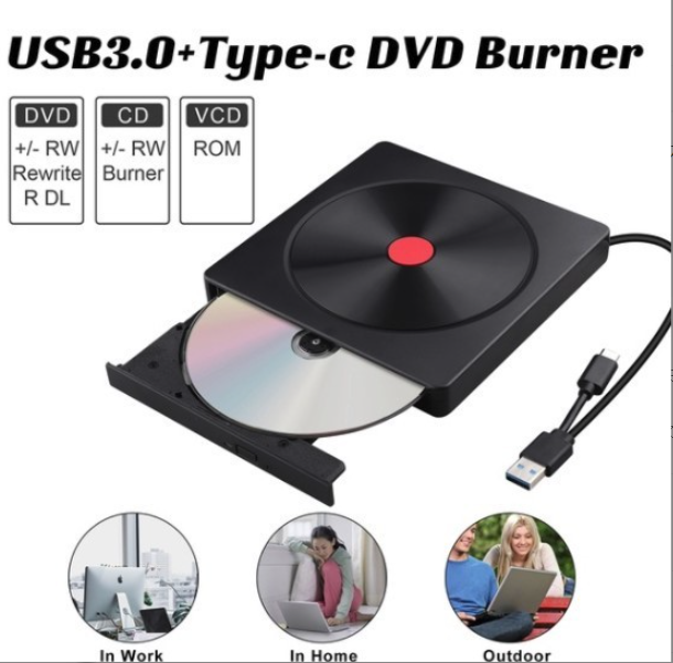 USB3.0 External DVD Burner Disc (Red)