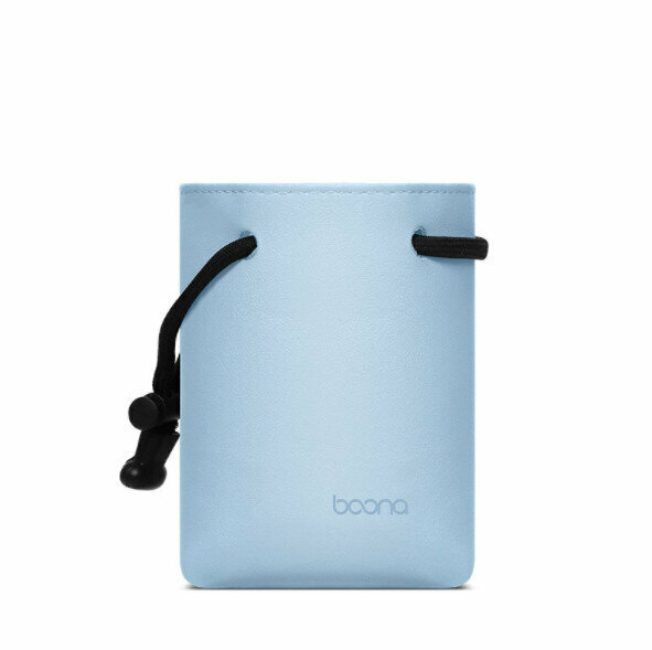 Leather Mini Portable Multi-function Digital Storage BagBluetooth Headset Charging CableU Disk Key Protection Bag (Drawstring - Sky Blue)