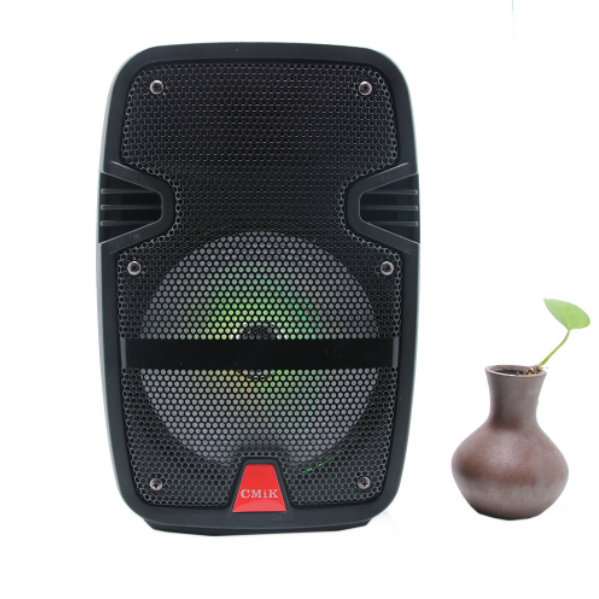 Portable Mobile Lever Colorful Light High Power Bluetooth Speaker (Black 20.0*16.0*30.0cm)