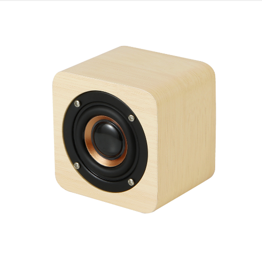 Wooden Portable Mini Wireless Bluetooth Speaker Mobile Phone Small Speaker Yellow Wood Grain (English Version)