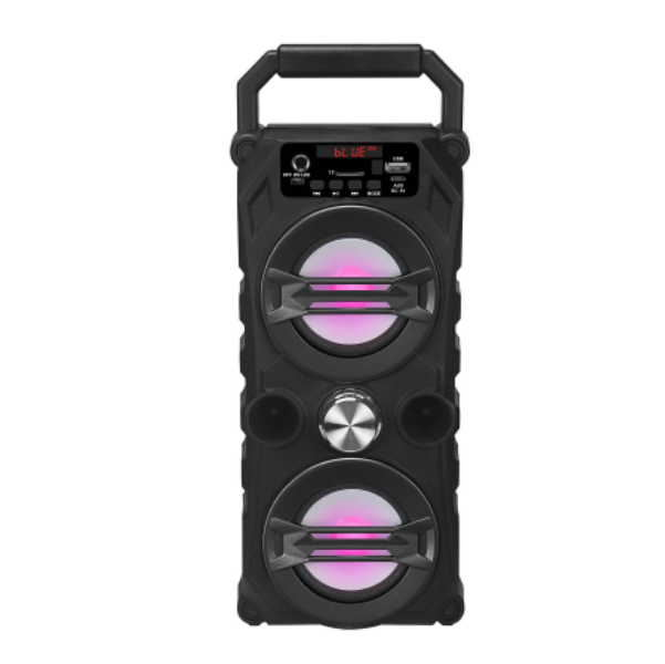 Colorful Lights, Dual Speakers, Outdoor Subwoofer, Wireless Bluetooth TWS, Portable Large Volume Speaker(Black, 13.2*11.1*32.6cm)