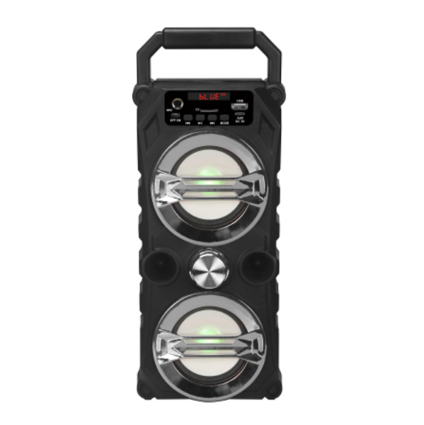 Colorful Lights Dual Speakers Outdoor Subwoofer with Light Wireless Bluetooth TWS Portable High Volume Speaker (Silver Gray 13.2*11.1*32.6cm)