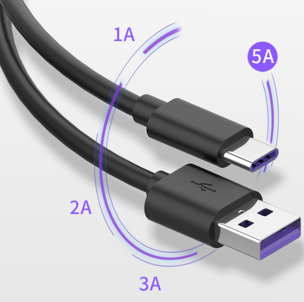type-c data cable 5A data cable super fast charging cable (5A super fast charging - 0.25M black)