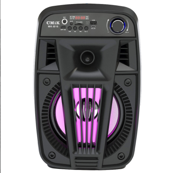 6.5 inch Bluetooth Speaker Subwoofer Portable Mobile Portable Card Speaker Player (Black 20.0*16.0*30.0cm)