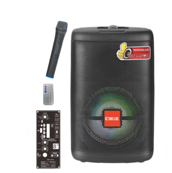 Portable lever wireless bluetooth speaker high-power bluetooth speaker with light (black 24*21*39cm)