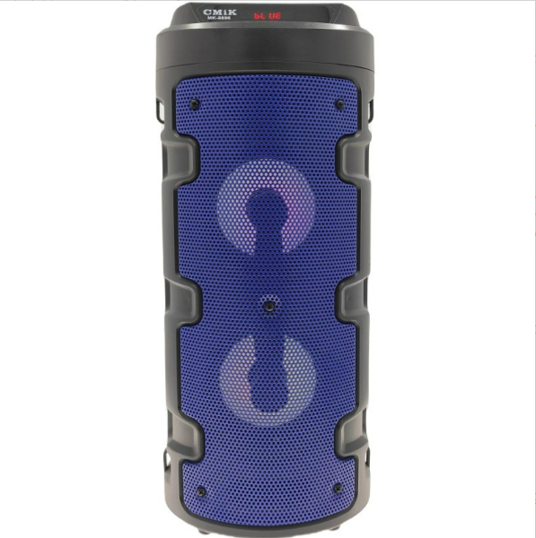 Wireless Bluetooth Dual Speaker, USB Interface, Card, Outdoor Portable Microphone Audio(Blue, 18.0*18.0*39.9cm)