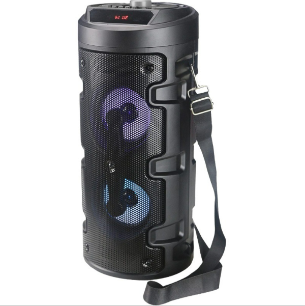 Wireless Bluetooth Dual Speaker USB Interface Card Outdoor Portable Microphone Speaker (Black 18.0*18.0*39.9cm)