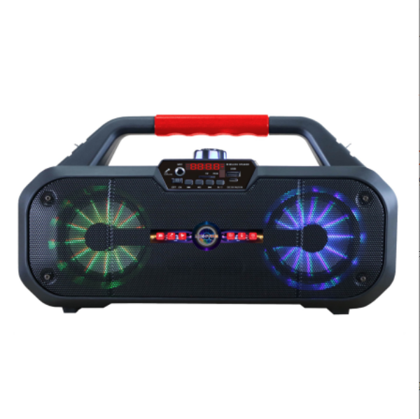 Subwoofer with microphone, high-power USB interface, Bluetooth speaker (red 36.5*12.4*20cm)