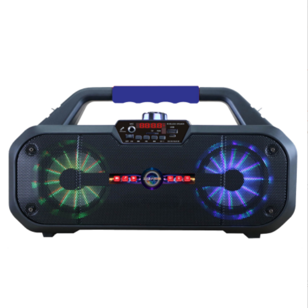 Subwoofer with microphone, high-power USB interface, Bluetooth speaker (blue, 36.5*12.4*20cm)