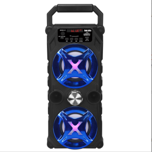 Portable wireless subwoofer Bluetooth speaker (blue 13.2*11.1*32.6cm)