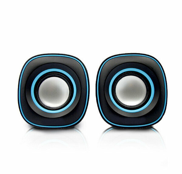 USB Subwoofer Mini Multimedia Speaker - Little Q Egg D015- Black Blue