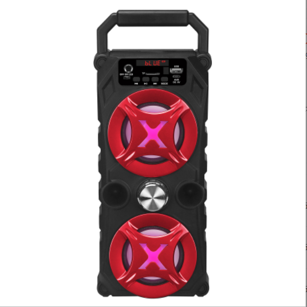 Portable wireless subwoofer Bluetooth speaker (red 13.2*11.1*32.6cm)