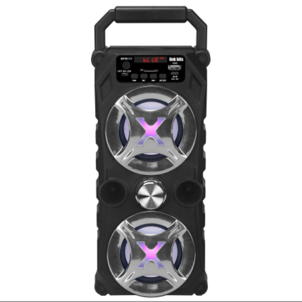 Portable wireless subwoofer Bluetooth speaker (silver gray 13.2*11.1*32.6cm)