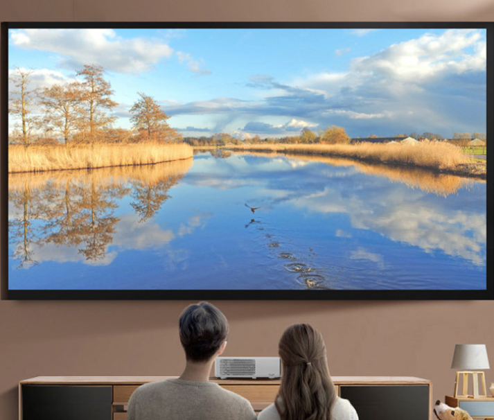 Simple curtain white plastic (150 inches 16:9) length 3.32 * width 1.87 meters