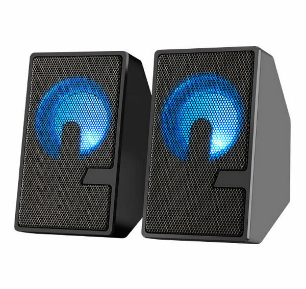 USB Wired Subwoofer Speaker D7 - Black/Illuminated Edition