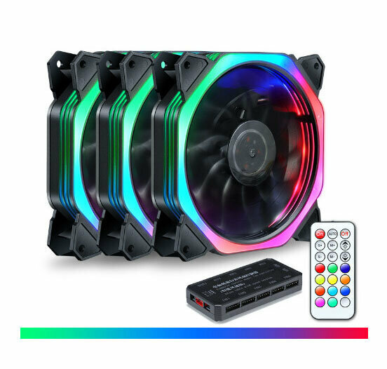Computer Case Fan Illuminated Case Fan (Rubik's Cube RGB/3 Fan Matching)