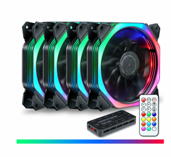Computer Case Fan Illuminated Case Fan (Rubik's Cube RGB/4 Fan Matching)