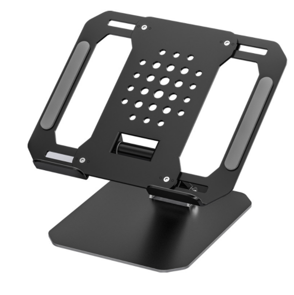 Aluminum alloy desktop lifting, folding and heightened computer stand (calm black)