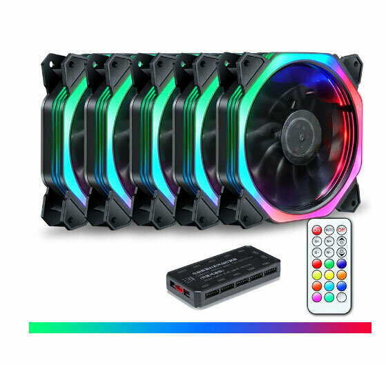 Computer Case Fan Illuminated Case Fan (Rubik's Cube RGB/5 Fan Matching)