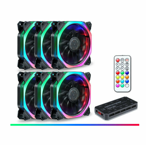 Computer Case Fan Illuminated Case Fan (Rubik's Cube RGB/6 Fan Matching)
