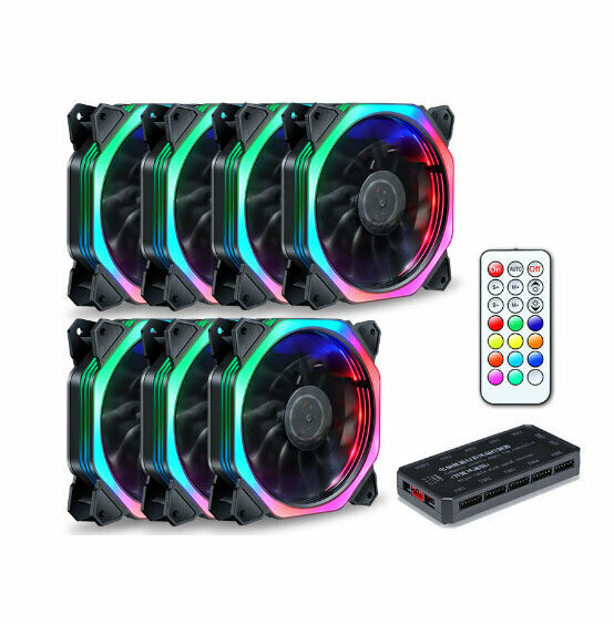 Computer Case Fan Illuminated Case Fan (Rubik's Cube RGB/7 Fan Matching)