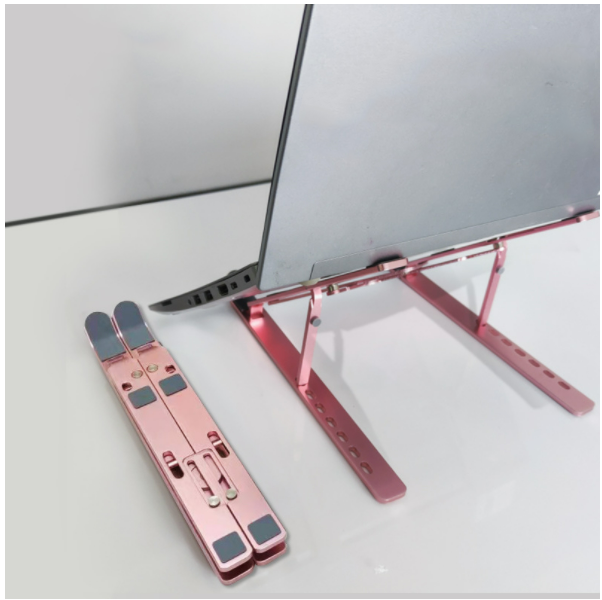 Aluminum alloy folding computer bracket (rose pink - W aluminum alloy bracket)