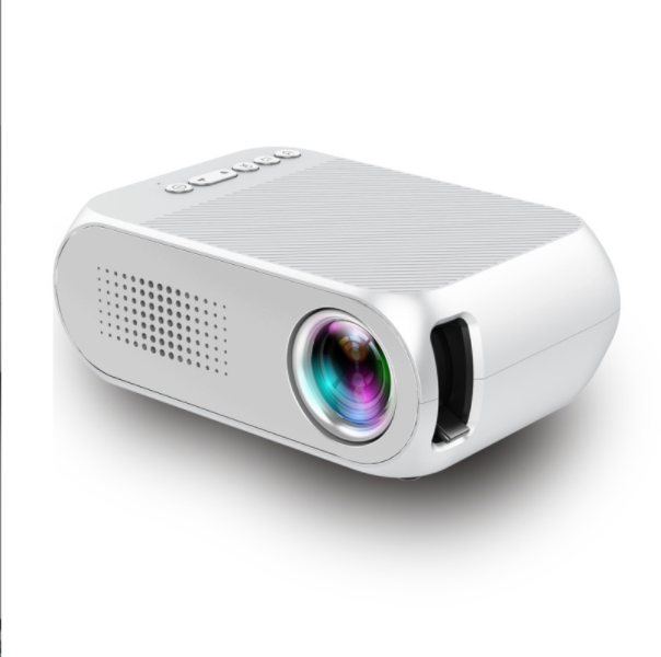 YG320 Mini Pico Projector Home HD 1080P Portable Home Projector LED Projection (White-Plain Version)