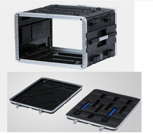 ABS Plastic Portable Flight Case/Amplifier Cabinet - 6U Short (22CM Deep) without anti-collision cotton