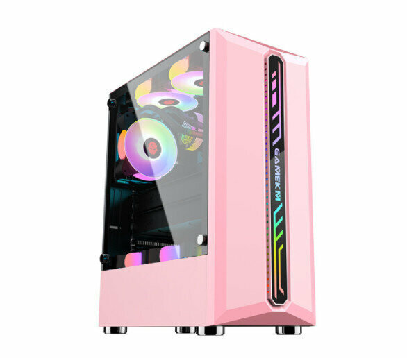 Computer Case 120/240 Liquid/ATX Motherboard Mid-Tower Case (Jewel (Pink))