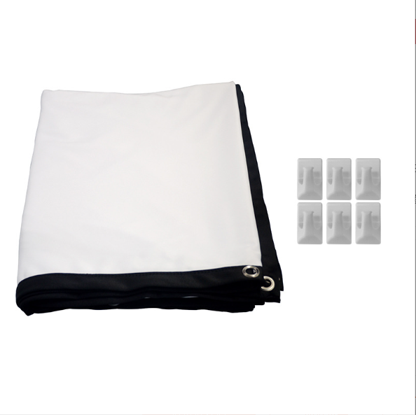 Simple folding projector home milk silk screen Portable office HD projector screen (100 inch 16:9 (221*125CM))