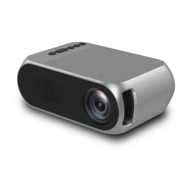 YG320 Mini Micro Projector Home HD 1080P Portable Home Projector LED Projection (Silver-Plain Version)