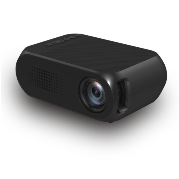YG320 Mini Micro Projector Home HD 1080P Portable Home Projector LED Projection (Black-Plain Version)