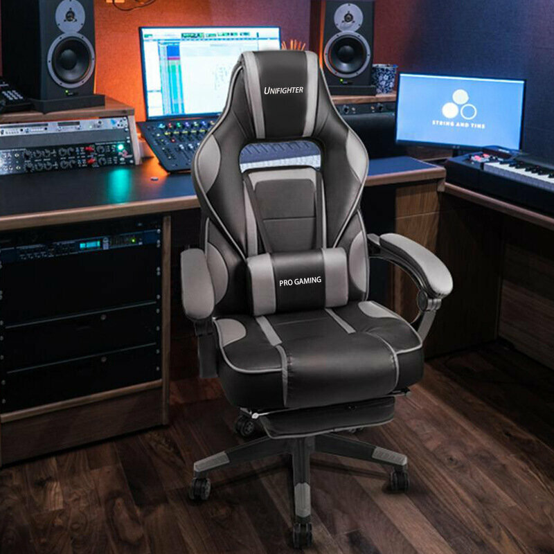 Gaming chair office chair (gray spell black)