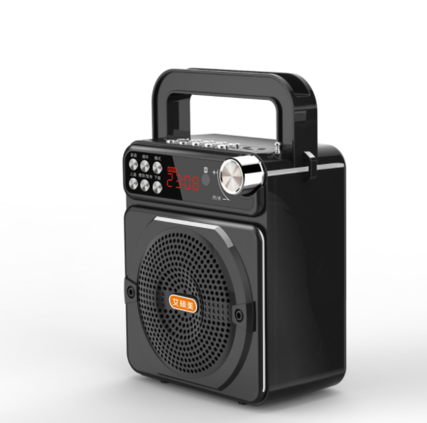 Bluetooth Portable Speaker (Black-Dual Electric + Remote Control + Strap + External Wireless Microphone + 32G)