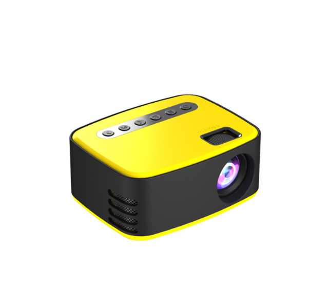 T20 Mini Wireless Mobile Phone Projector Home LED Small Portable Projector 1080P HD Projection (Yellow Black - Normal Version (Can't Connect to Mobile Phone))