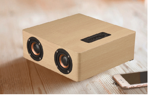 Wooden bluetooth four-speaker, home mobile phone, computer, wireless card audio, yellow wood grain (export version