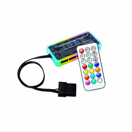 Desktop Computer Case Luminous Fan Cooling Fan (Upgraded (One Set of Luminous Controller + Remote Control))