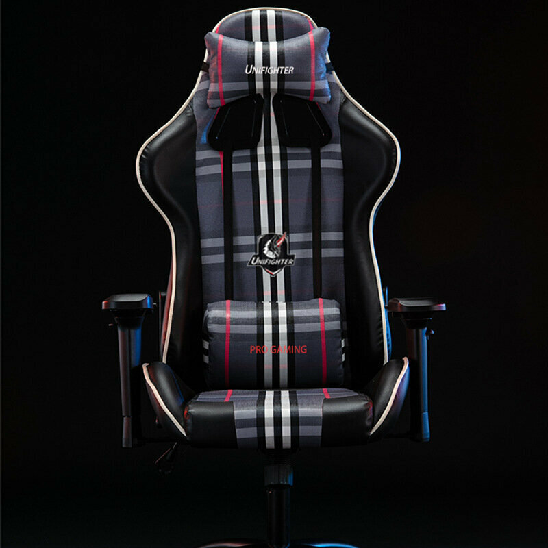Gaming chair 180 degree gaming seat (black and gray lattice)