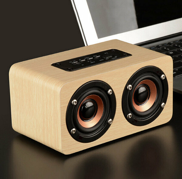 High-end Wood Wireless Bluetooth Speaker-W5-Yellow Wood Grain