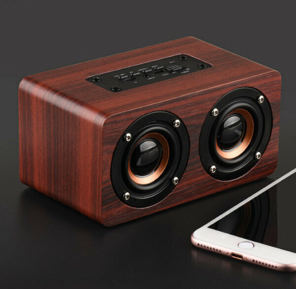 High-end Wood Wireless Bluetooth Speaker-W5-Mahogany Grain