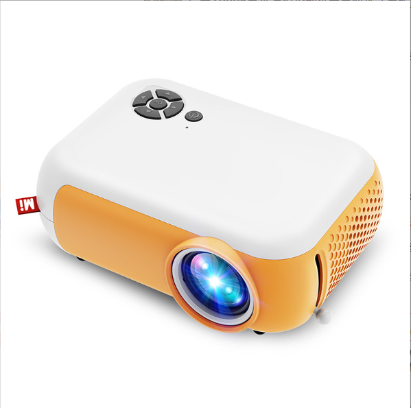 1080P Mobile Phone Mini Projector Home Portable Projector (White & Yellow (Same Screen))