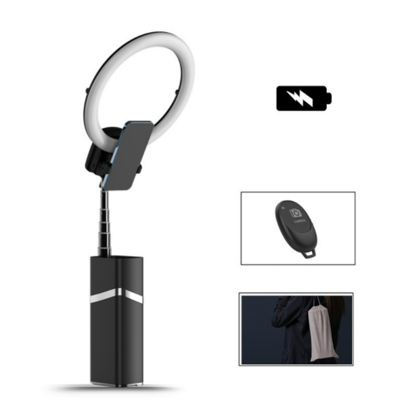 Mobile Phone Live Broadcast Bracket (4000mAH Black Multi-function 1.93m All-in-One Live Light with Remote Control)