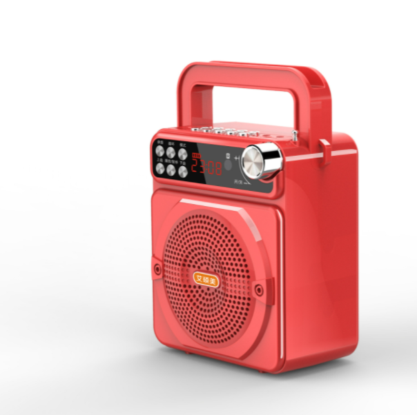 Bluetooth portable audio (red-four electric + remote control + strap + external wireless microphone)