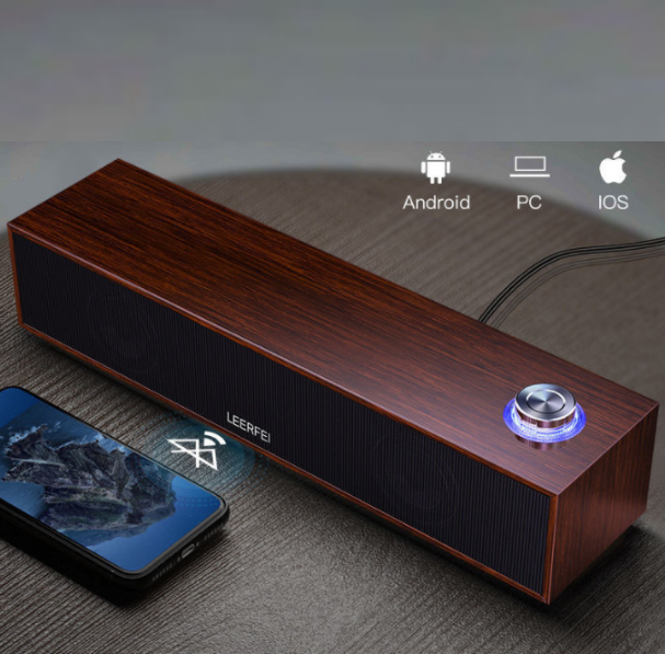 Multimedia Computer Desktop Strip Single Wooden Speaker (350M Wired Ordinary Version)