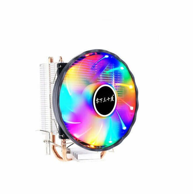 Dual Heat Pipe CPU Cooler Silent Cooling Fan (LX200 Color Light 4-pin)