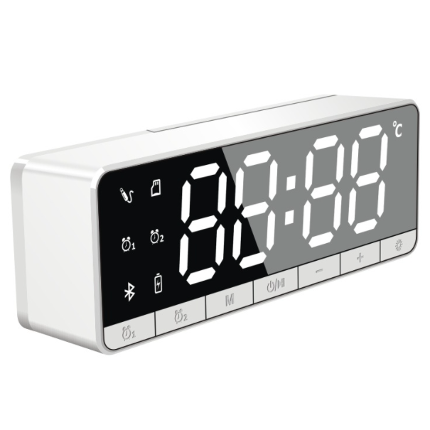 Mini Bluetooth Mirror Speaker (Upgraded Dual Battery White)