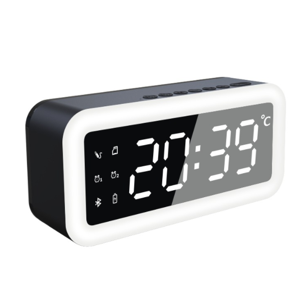 Mini bluetooth mirror speaker (deluxe version three-electric ultra-long standby with fill light black)