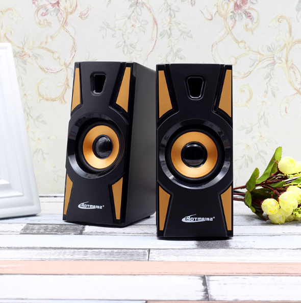 HT09A desktop computer audio subwoofer, desktop small speaker, wooden cabinet